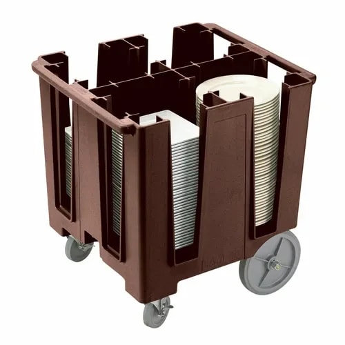 Cambro DCS1125131 Polyethylene 4 Dark Brown Dish Caddy With 4 Dividers — main image