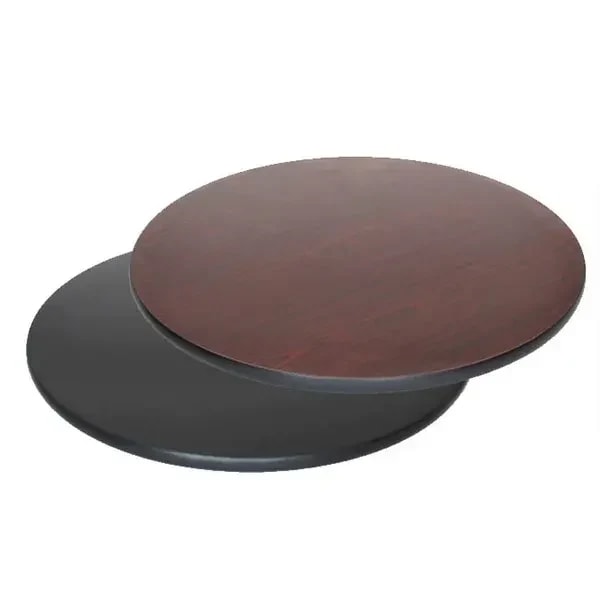 Modesto 36" Round Black/Mahogany Dual-Sided Table Top — main image