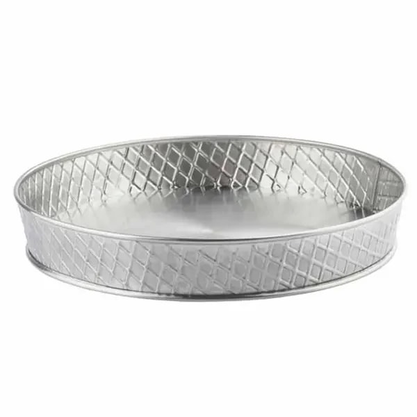 Tablecraft 10035 Lattice Stainless Steel Round Platter 10-1/2" Diameter x 1-1/2" — main image