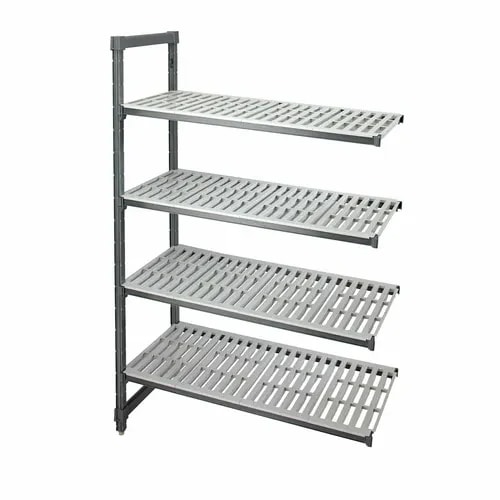 Cambro Camshelving EA245484V4580 4-Shelf Polypropylene Brushed Graphite Add-On Shelving Unit 54"W X 24"D X 84"H — main image