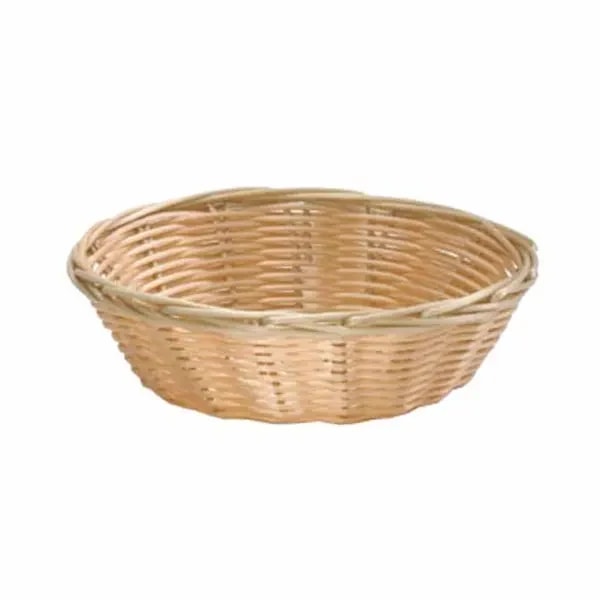 Tablecraft 1177W Natural Round Woven Basket 7" x 2" | Case of 12 — main image