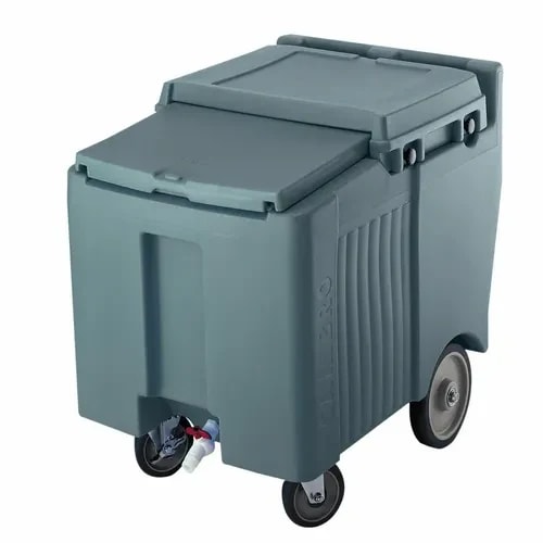 Cambro Slidinglid ICS125L191 125 Lb. Granite Gray Mobile Ice Caddy — main image