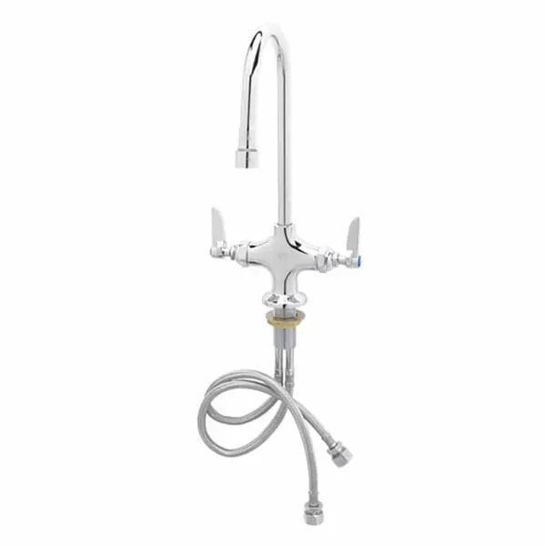 T&S B-0300-VR Single Hole Deck Mount Double Pantry Faucet with 5-3/4" Gooseneck Spout — main image