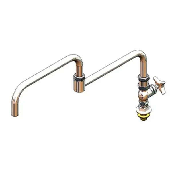 T&S B-0298 Single Hole Deck Mount Big-Flo Pot and Kettle Filler Faucet with 24" Double-Jointed Swing Nozzle — main image