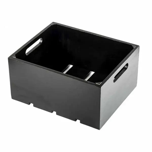 Tablecraft CRATE126 Half Size Brown Wood Display Crate 6-1/4" Deep — main image