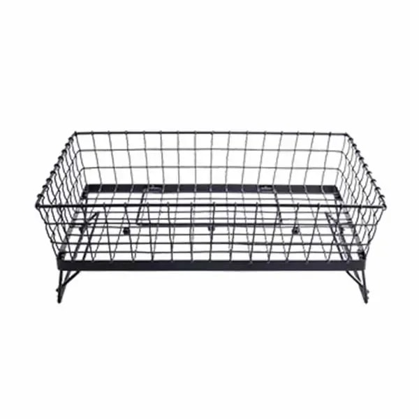 Tablecraft GMT21125 Black Metal Grand Master Transformer Rectangular Basket 20-1/2" x 12" x 5 — main image