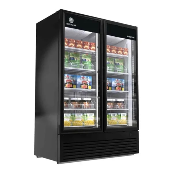 Beverage-Air MTF53-1B Marketeer 42.97 cu. ft. Black 2-Swing Door Freezer Merchandiser 54-3/8"W — main image