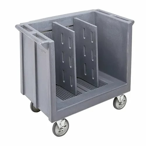 Cambro TDC30191 Polyethylene 2 Granite Gray Dish Caddy With 2 Adjustable Dividers — main image