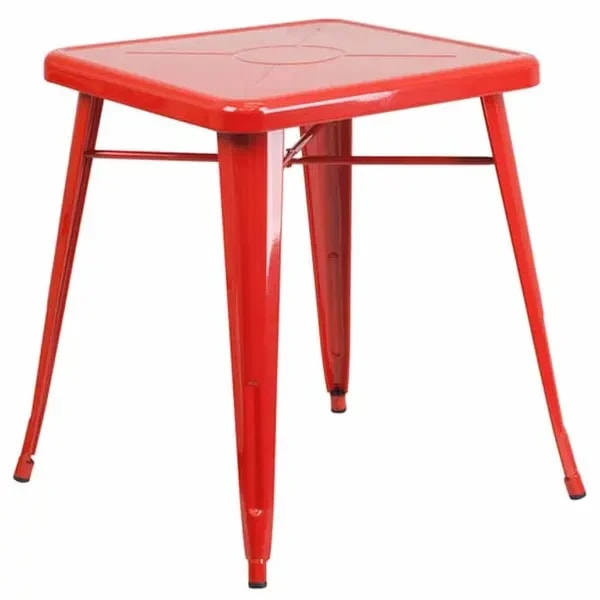 Flash Furniture CH-31330-29-RED-GG 23-3/4" Square Dining Height Galvanized Steel Red Table — main image