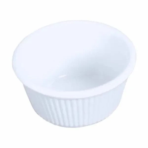 Thunder Group ML532W1 White 4 oz. Fluted Melamine Ramekin | Case of 12 — main image
