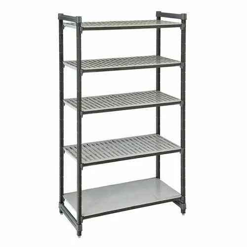 Cambro Camshelving ESU244884VS5580 5-Shelf Polypropylene Brushed Graphite Shelving Kit 48"W X 24"D X 84"H — main image