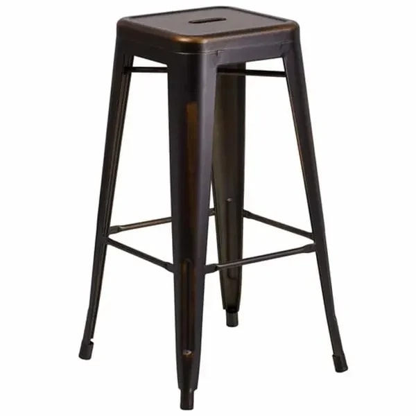 Flash Furniture ET-BT3503-30-COP-GG Copper Galvanized Steel Bar Stool — main image