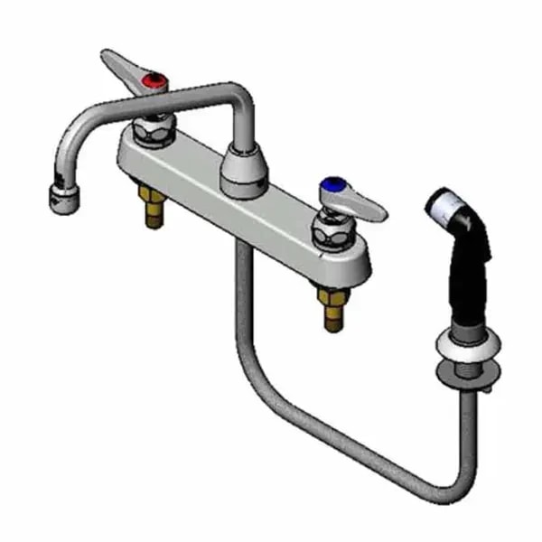 T&S B-1172 8" Wall Mount Lavatory Faucet with 8" Swing Spout Nozzle — main image
