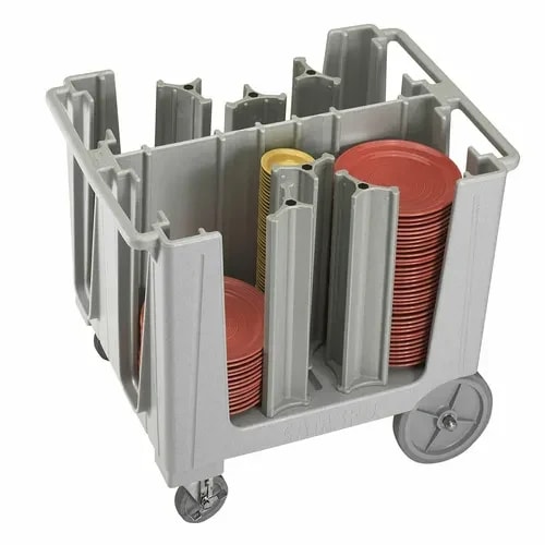 Cambro ADCS480 Polyethylene 6 Speckled Gray Dish Caddy With 6 Adjustable Dividers — main image