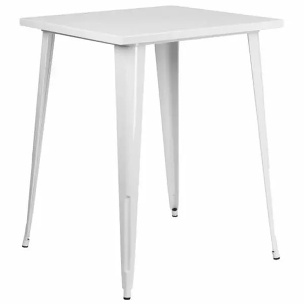 Flash Furniture CH-51040-40-WH-GG Square Bar Height Metal White Table — main image