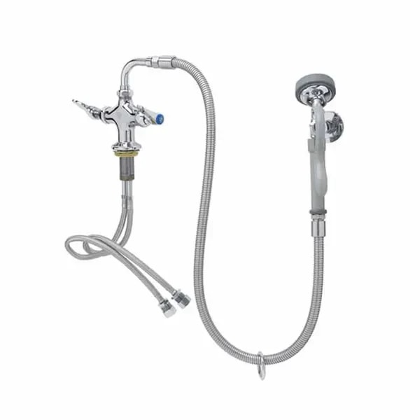 T&S B-0160 Single Hole Deck Mount Pre-Rinse Faucet with 44" Hose Spray Assembly with Spray Hose — main image