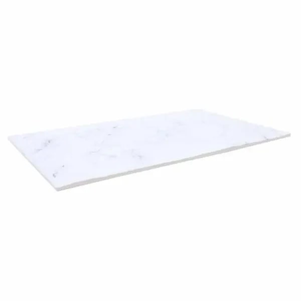 Tablecraft MG3WM Frostone White Marble Rectangular Melamine Serving Tray 12-3/4" x 6-7/8" — main image