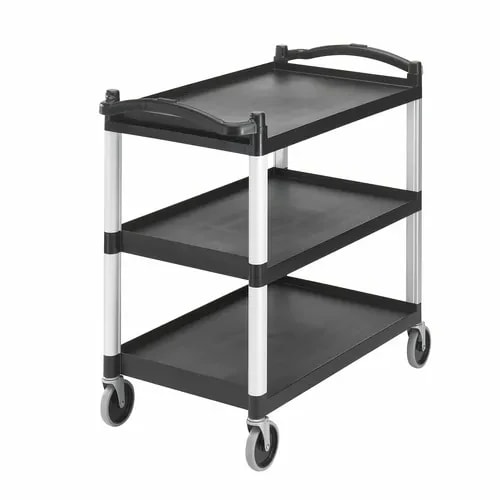 Cambro BC340KD110 3-Shelf 400 Lb. Capacity Black Utility Bus Cart — main image