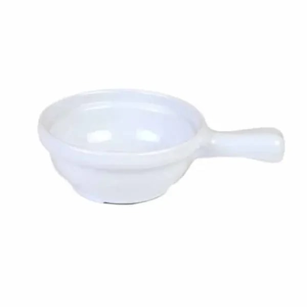 Thunder Group CR305W White 10 oz. Melamine Soup Bowl with Handle | Case of 12 — main image