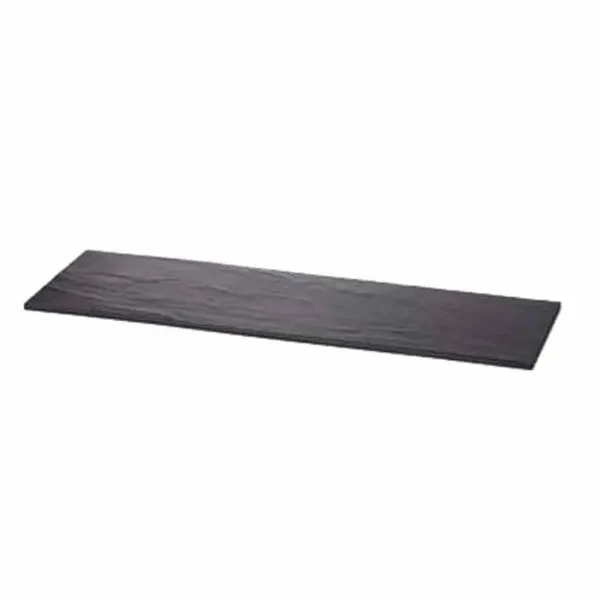 Tablecraft MGL2 Frostone Black Slate Rectangular Melamine Serving Tray 20-3/4" x 6-3/8" — main image