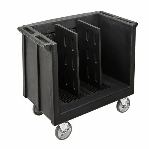 Cambro TDC30110 Polyethylene 2 Black Dish Caddy With 2 Adjustable Dividers — main image