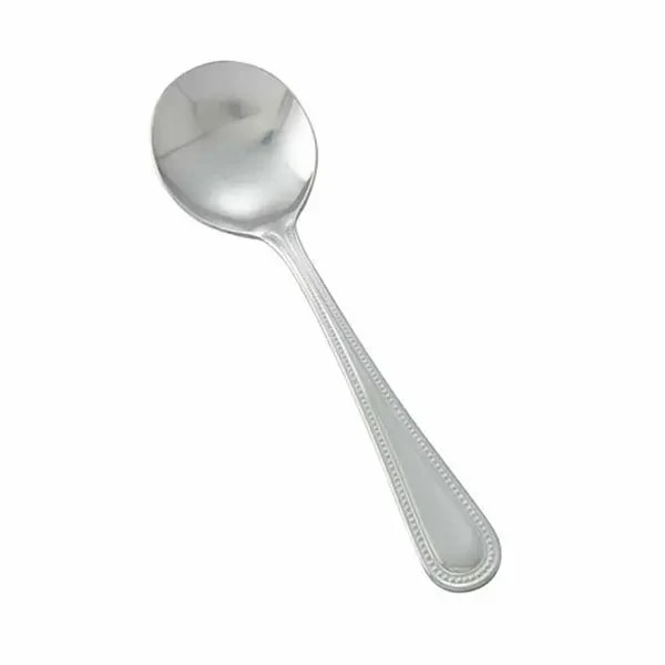 Winco 0005-04 Dots Bouillon Soup Spoons Heavy Weight 18/0 | Case of 12 — main image