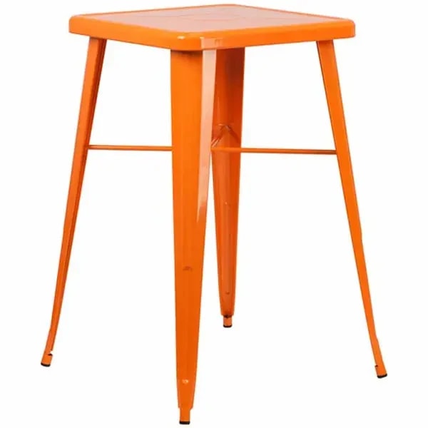 Flash Furniture CH-31330-OR-GG Square Bar Height Galvanized Steel Orange Table — main image