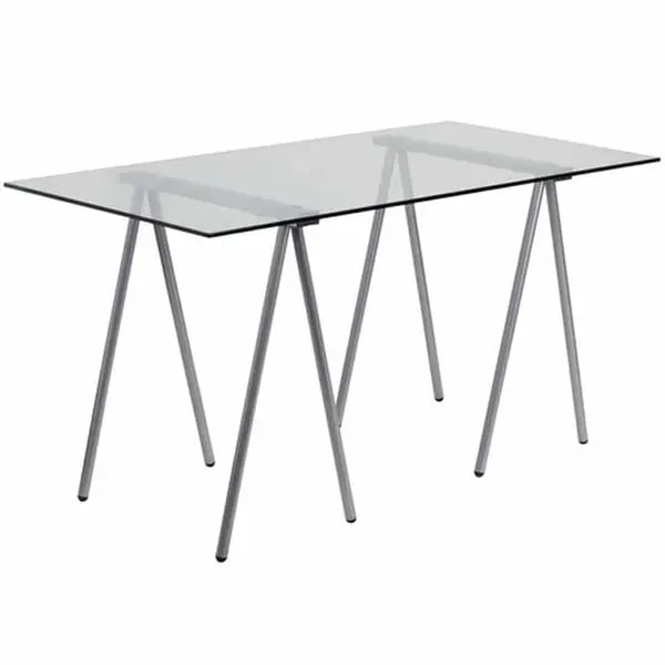 Flash Furniture NAN-JN-2119-GG Glass Top Computer Desk — main image