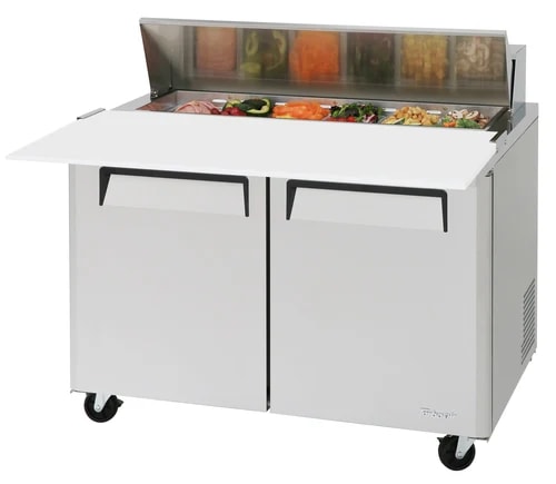 Turbo-Air MST-48-12-N 12 Pan 17" Deep Cutting Board 2-Door Sandwich Prep Table 48-1/4"W — main image