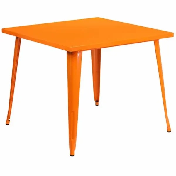 Flash Furniture CH-51050-29-OR-GG 35-1/2" Square Dining Height Metal Orange Table — main image