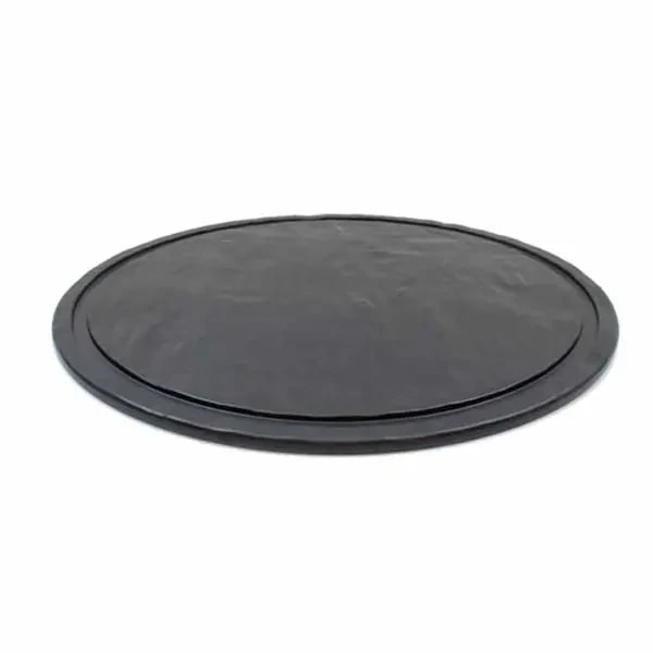 Tablecraft MGC13 Frostone Black Slate Round Melamine Serving Tray 13" Diameter — main image