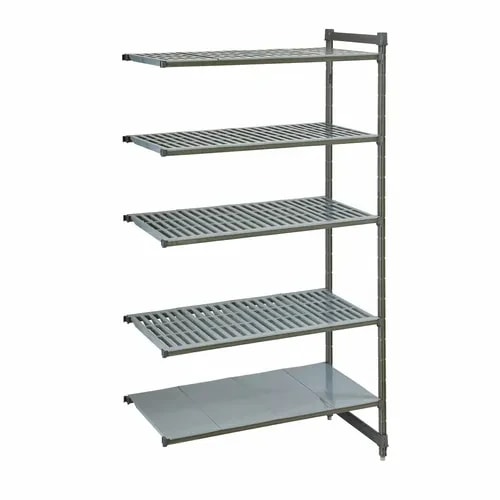Cambro Camshelving CBA183084VS5580 5-Shelf Polypropylene Brushed Graphite Add-On Shelving Unit 30"W X 18"D X 84"H — main image