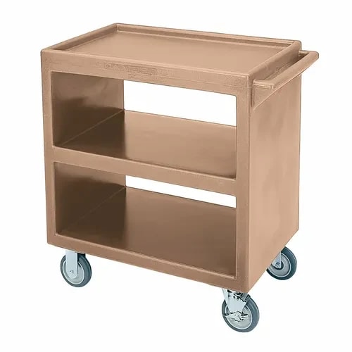 Cambro BC2304S157 3-Shelf 500 Lb. Capacity Coffee Beige Utility Bus Cart — main image
