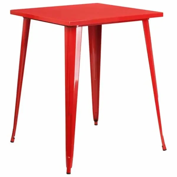 Flash Furniture CH-51040-40-RED-GG Square Bar Height Metal Red Table — main image
