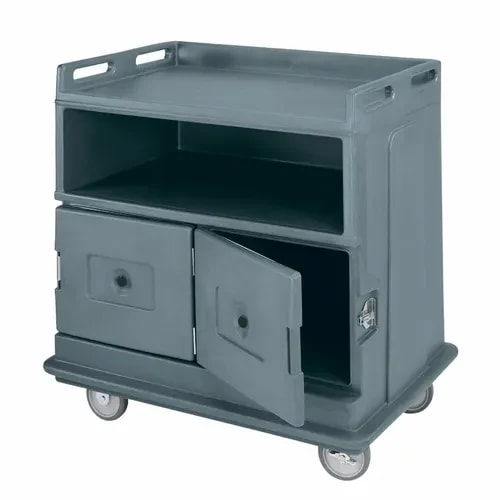 Cambro MDC24F191 2-Compartment Granite Gray Beverage Service Cart — main image
