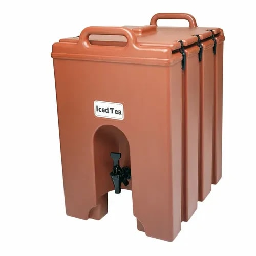 Cambro Camtainer 1000LCD402 11-3/4 Gallon Insulated Brick Red Beverage Dispenser — main image