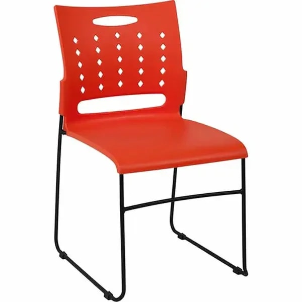 Flash Furniture RUT-2-OR-GG Chair Orange Plastic Seat and Metal Frame — main image