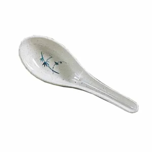 Thunder Group 7003BB Blue Bamboo 3/4 oz. Melamine Wonton Soup Spoon | Case of 60 — main image