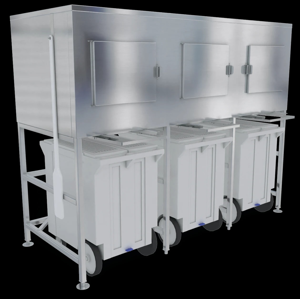 Kloppenberg SPS-3-G Gravity Dispense Ice Bin 2400 Pound Capacity Stainless Steel Interior Cube, Flake, Nugget Ice Compatibility — main image