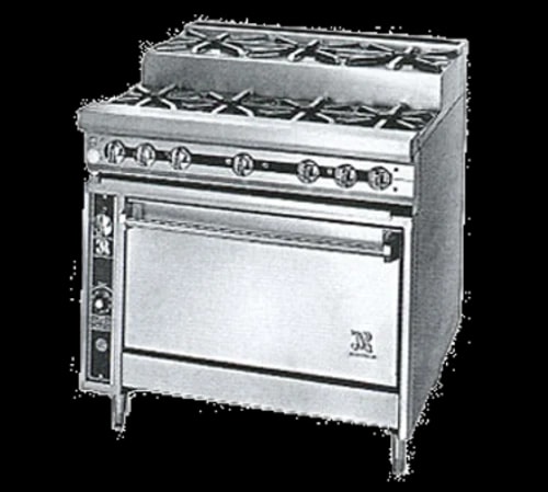 Jade Range JTRHE-4-3-36 Titan™ Heavy Duty Range, Gas, 36", (4) 30,000 Total BTUs Open Burners, (3) 30,000 Total BTUs Step-Up Burners, Standard Oven – Natural Gas, 185000 Total BTUs — main image