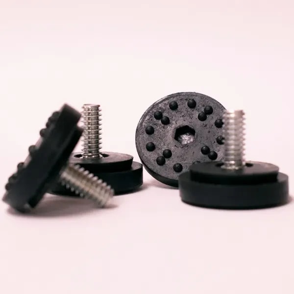 Modesto Black Table Base Glides with 1/4" Thread | Pack of 4 — main image
