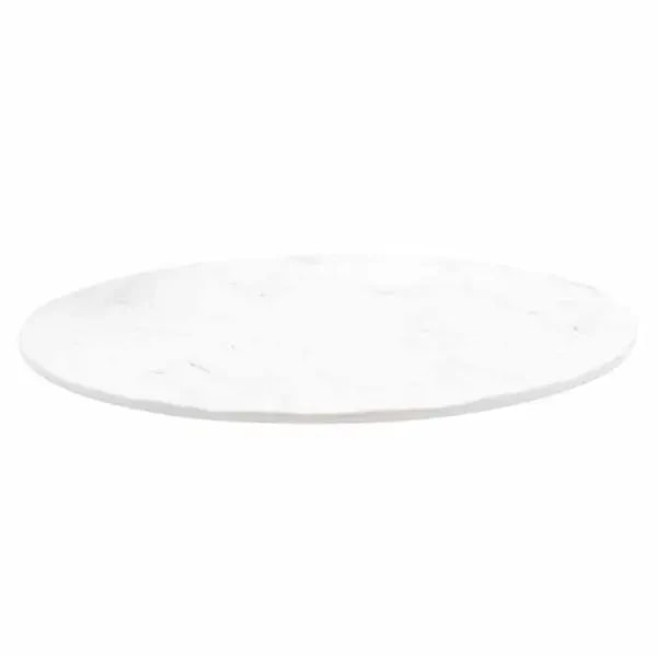 Tablecraft MG13WM Frostone White Marble Round Melamine Serving Tray 13" Diameter — main image