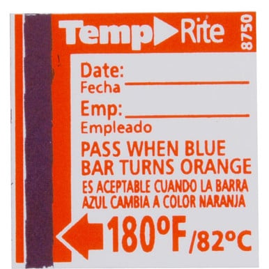 Taylor Precision 8750 TempRite® Dishwasher Temperature Test Labels
