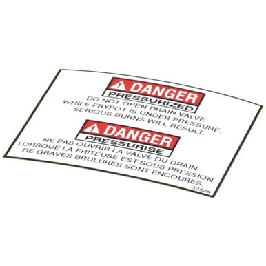Henny Penny Heating Elements — Henny Penny 37529 Label - Bi-Ling DrainValve