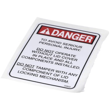 Henny Penny 35822 Label-Lid-Danger