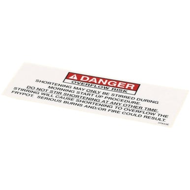 Henny Penny 37933 Label-Danger Stirring