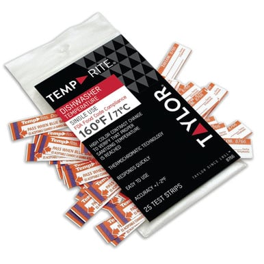 Taylor Precision 8766J TempRite® Dishwasher Temperature Test Strips