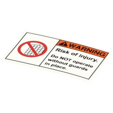 Edlund L316 Label, Warning, 1.25 X2.5 (Vm