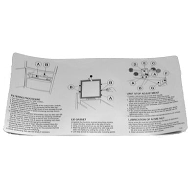 Henny Penny 16182 Filtering Instructions Decal