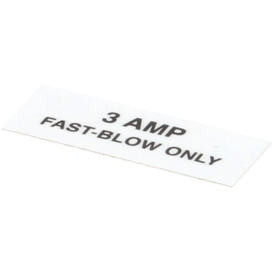 Groen 102251 Label, 3 Amp Fast-Blow ONly